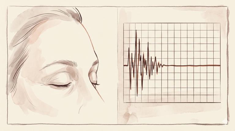 Illustrazione a due pannelli a inchiostro e acquerello: a sinistra l&rsquo;anatomia mimica del volto con muscoli elevatori e depressori etichettati, una mano che inietta tossina con precisione nel depressore dell&rsquo;angolo della bocca, schema di forze in equilibrio; a destra una vetrina cosmetica con slogan &rsquo;lifting istantaneo senza bisturi&rsquo;, stelle dorate, volti congelati, prezzi gonfiati